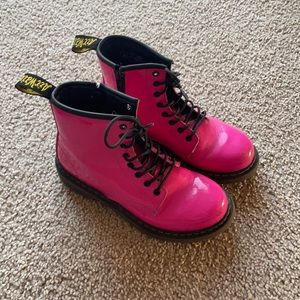 Dr. Martens Patent Leather Delaney Lace up Boots combat size 2 pink